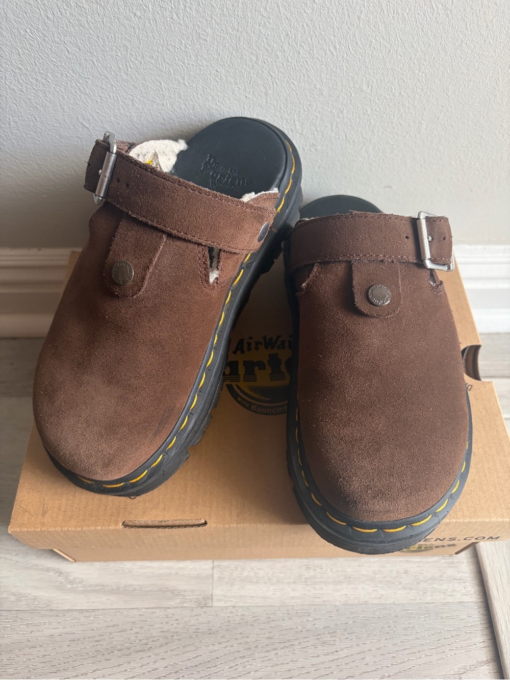 Dr. Martens ZebZag Fur-Lined Mules
